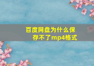 百度网盘为什么保存不了mp4格式