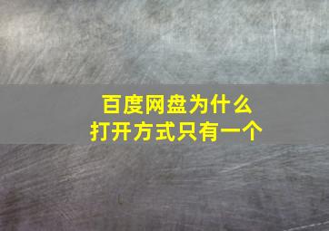 百度网盘为什么打开方式只有一个