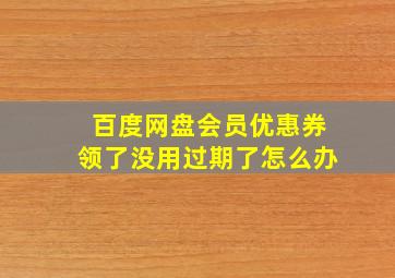 百度网盘会员优惠券领了没用过期了怎么办