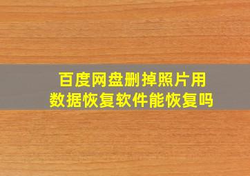 百度网盘删掉照片用数据恢复软件能恢复吗