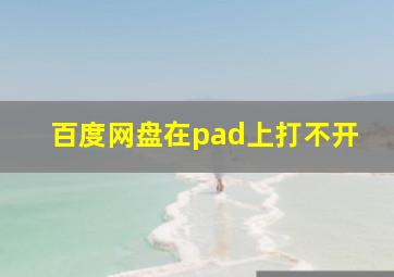 百度网盘在pad上打不开