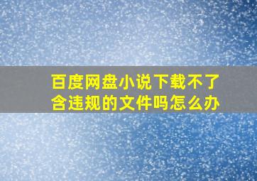 百度网盘小说下载不了含违规的文件吗怎么办