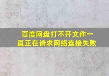 百度网盘打不开文件一直正在请求网络连接失败