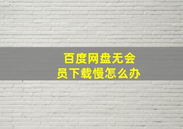 百度网盘无会员下载慢怎么办