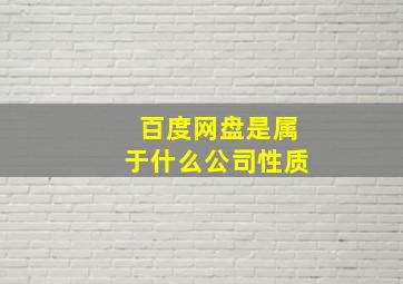 百度网盘是属于什么公司性质