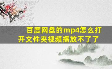 百度网盘的mp4怎么打开文件夹视频播放不了了