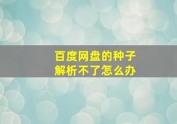 百度网盘的种子解析不了怎么办