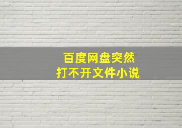 百度网盘突然打不开文件小说