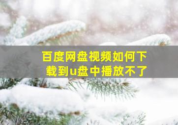 百度网盘视频如何下载到u盘中播放不了