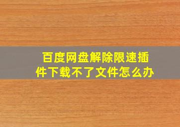 百度网盘解除限速插件下载不了文件怎么办