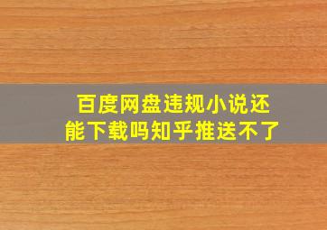 百度网盘违规小说还能下载吗知乎推送不了