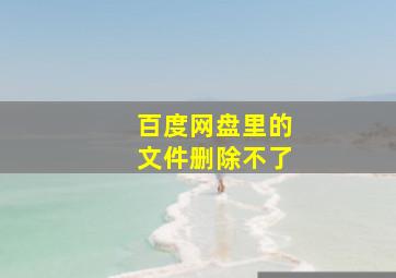 百度网盘里的文件删除不了