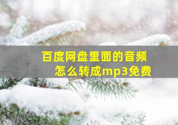 百度网盘里面的音频怎么转成mp3免费