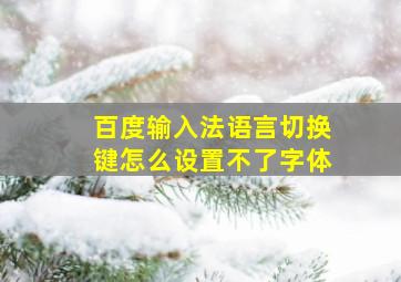 百度输入法语言切换键怎么设置不了字体