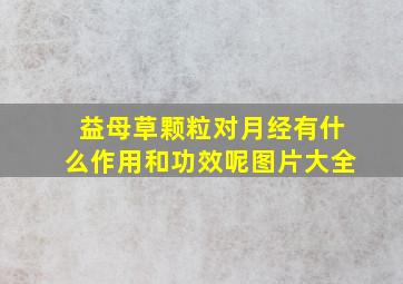 益母草颗粒对月经有什么作用和功效呢图片大全