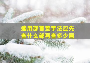 盏用部首查字法应先查什么部再查多少画