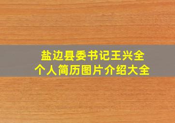 盐边县委书记王兴全个人简历图片介绍大全