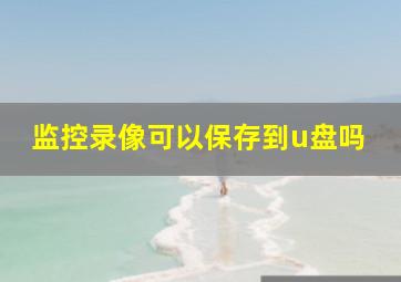 监控录像可以保存到u盘吗