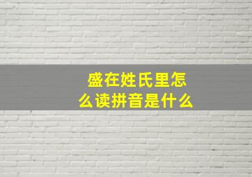 盛在姓氏里怎么读拼音是什么