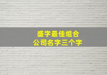 盛字最佳组合公司名字三个字