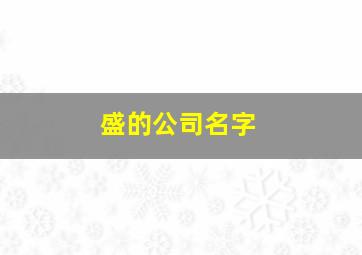 盛的公司名字