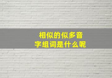 相似的似多音字组词是什么呢