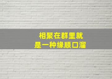 相聚在群里就是一种缘顺口溜