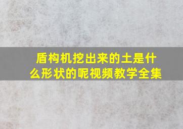 盾构机挖出来的土是什么形状的呢视频教学全集