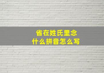 省在姓氏里念什么拼音怎么写