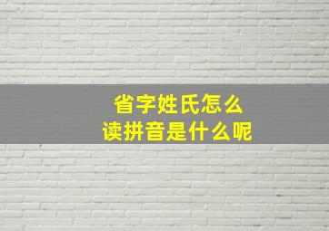 省字姓氏怎么读拼音是什么呢