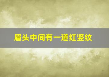 眉头中间有一道红竖纹