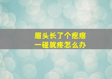 眉头长了个疙瘩一碰就疼怎么办