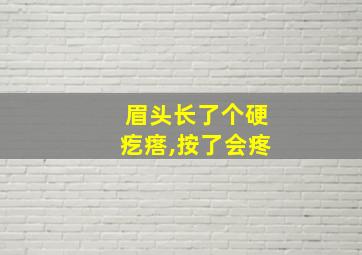 眉头长了个硬疙瘩,按了会疼