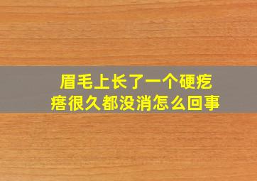 眉毛上长了一个硬疙瘩很久都没消怎么回事