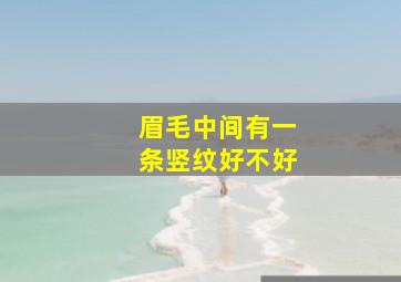 眉毛中间有一条竖纹好不好