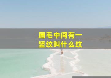 眉毛中间有一竖纹叫什么纹