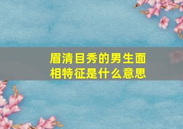 眉清目秀的男生面相特征是什么意思