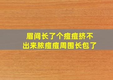 眉间长了个痘痘挤不出来脓痘痘周围长包了