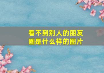 看不到别人的朋友圈是什么样的图片