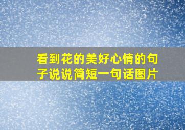 看到花的美好心情的句子说说简短一句话图片