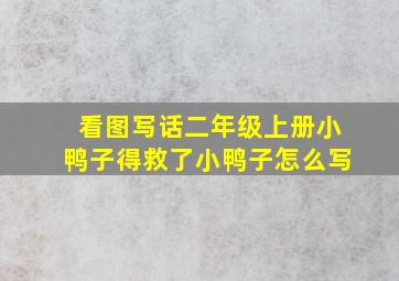 看图写话二年级上册小鸭子得救了小鸭子怎么写