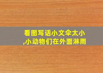 看图写话小文伞太小,小动物们在外面淋雨