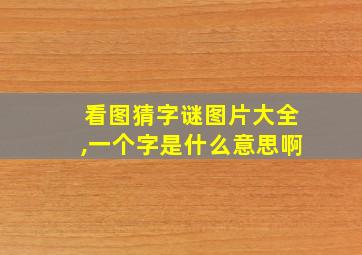 看图猜字谜图片大全,一个字是什么意思啊