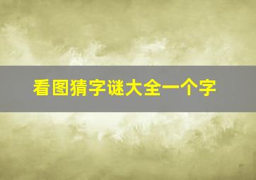 看图猜字谜大全一个字