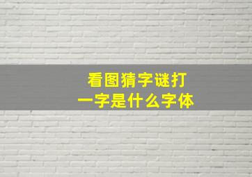 看图猜字谜打一字是什么字体