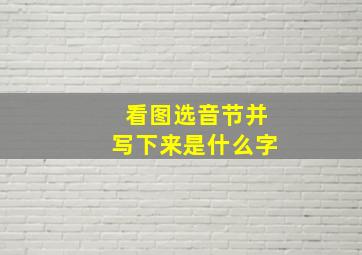 看图选音节并写下来是什么字