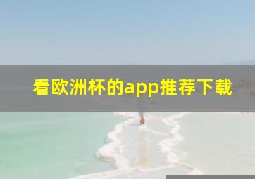 看欧洲杯的app推荐下载