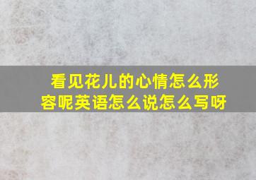 看见花儿的心情怎么形容呢英语怎么说怎么写呀