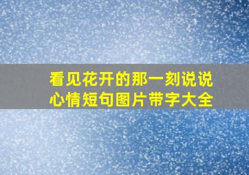 看见花开的那一刻说说心情短句图片带字大全