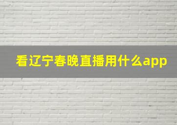 看辽宁春晚直播用什么app